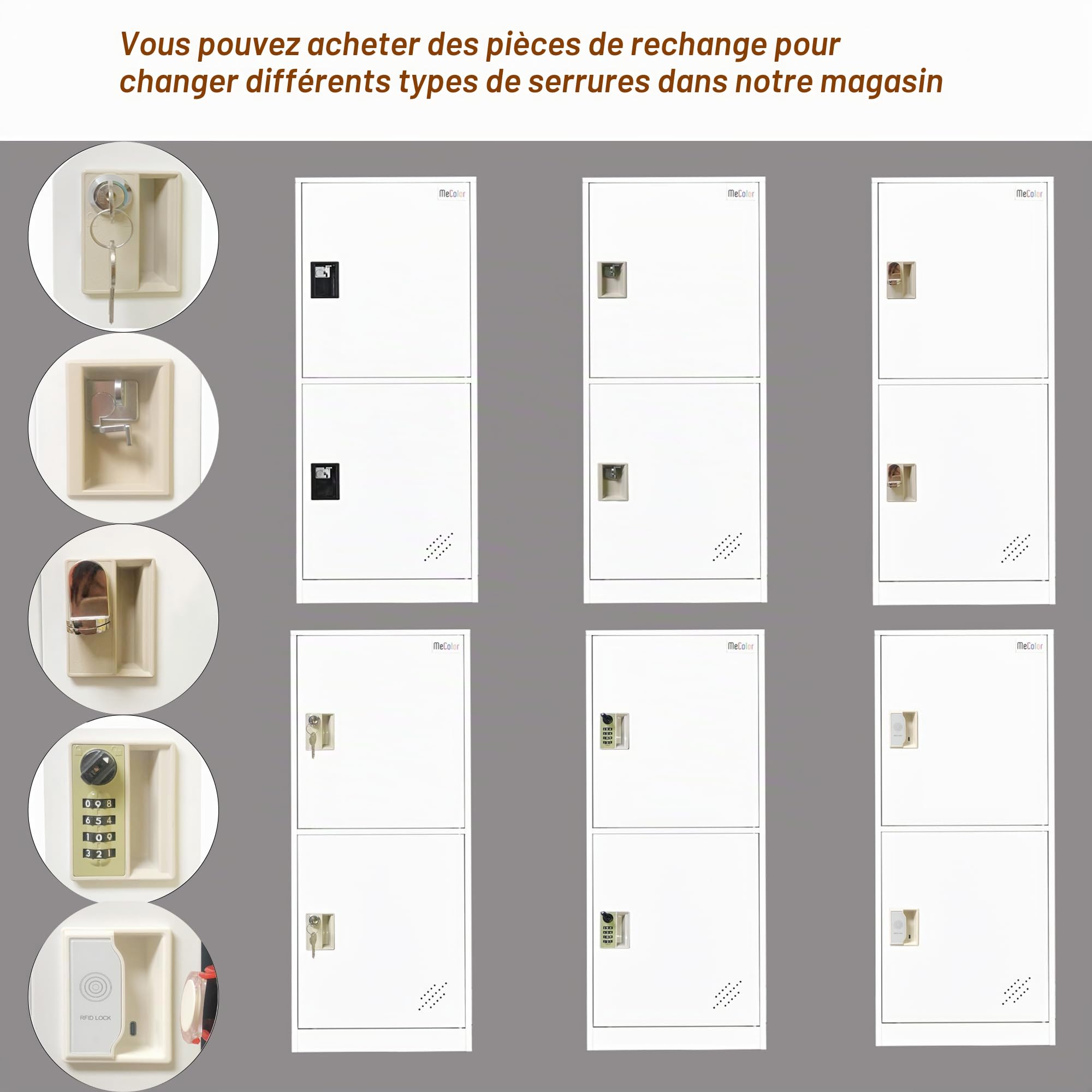 MECOLOR Petit Casier Vertical Cadenas à Un Niveau 2 ou 3 Compartiments