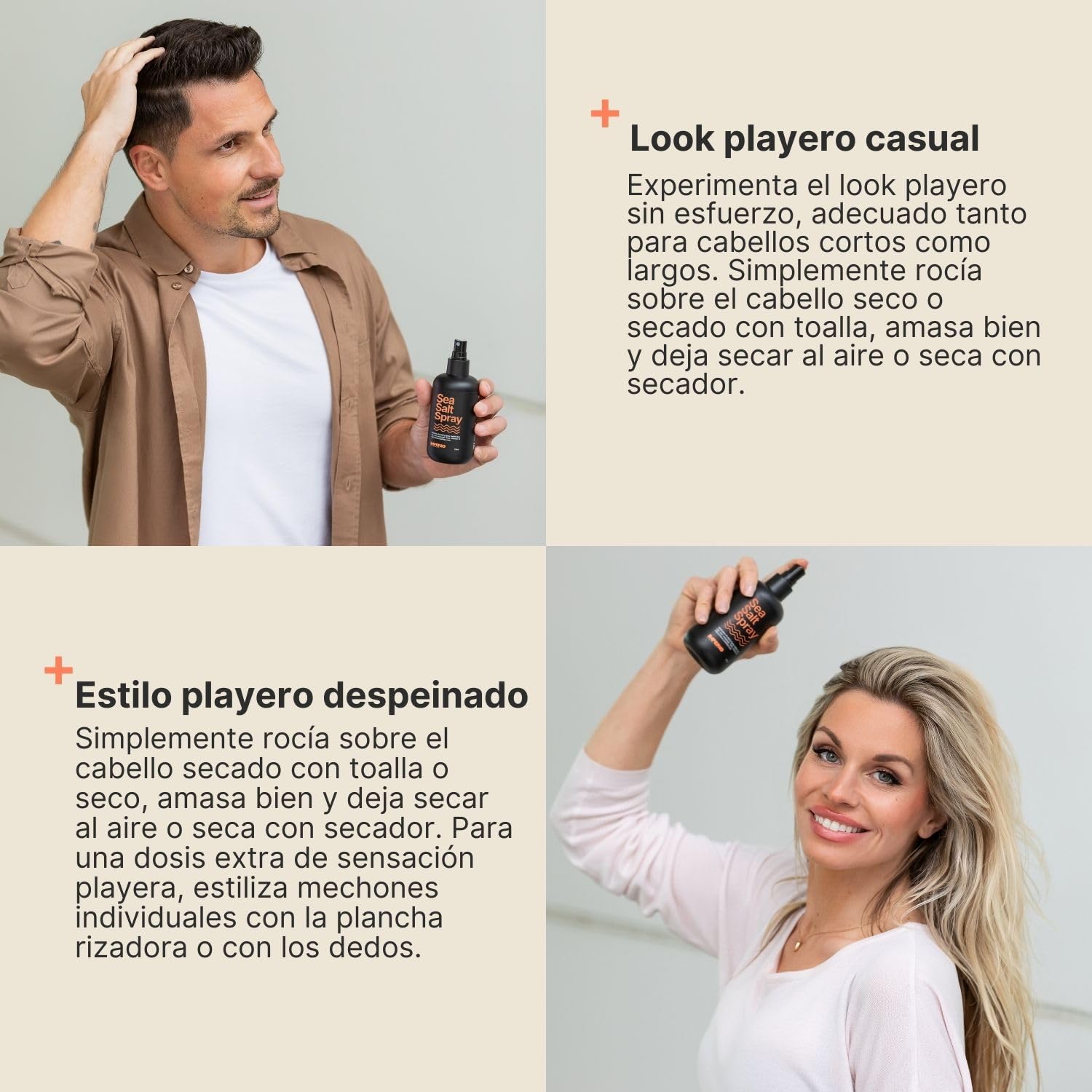 IMPERIO Sea Salt Spray - 250ml Spray Sal Marina Pelo para Más Volumen Y Textura Estable - Perfectas Ondas Surferas, Más Volumen y Agarre con Poder del Mar - Fragancia Unisex