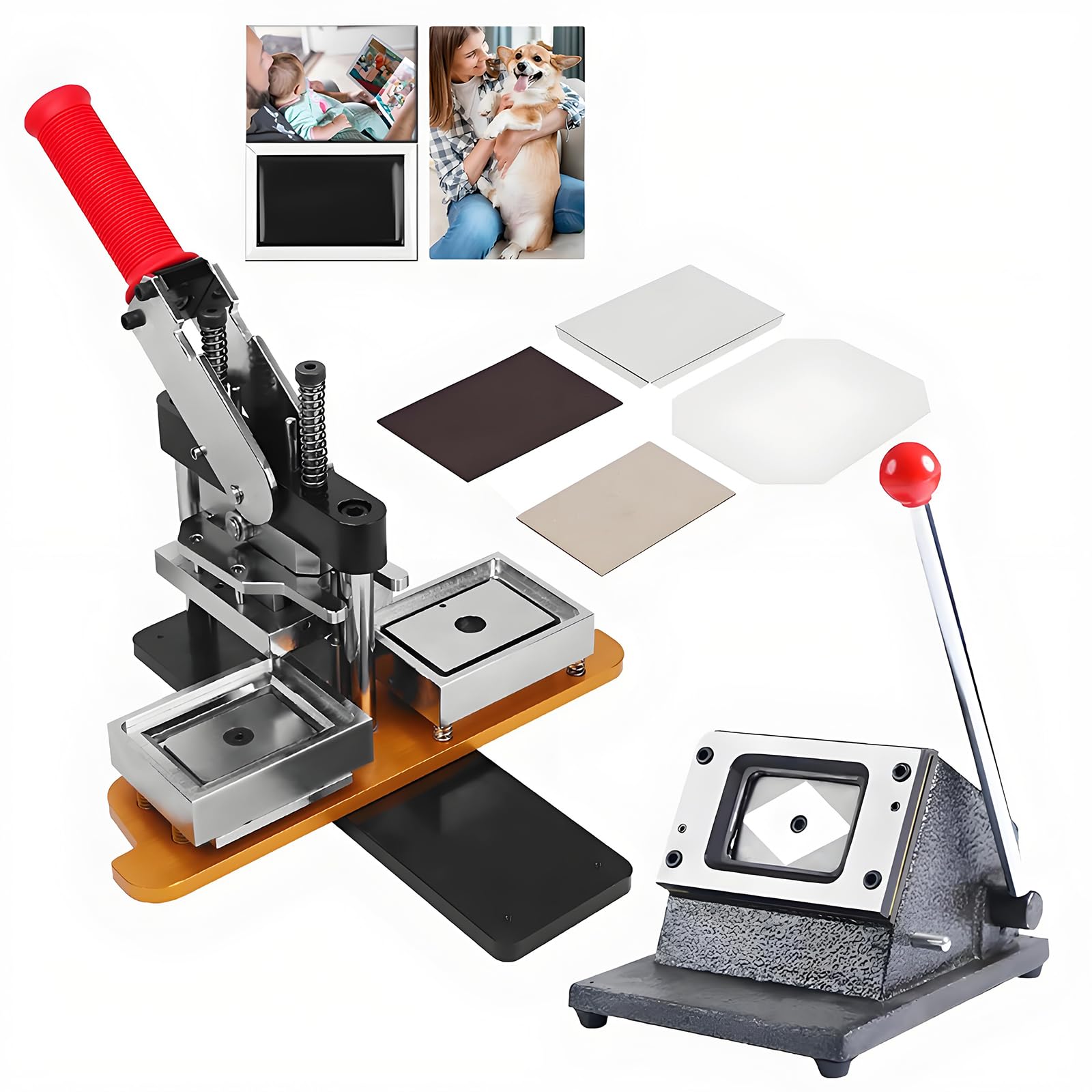 JKJZSALJ 53 * 80Mm Photo Magnet Machine Kit,Diy Fridge Magnets Pin Maker Machine With 200 Sets Of Materials,Button Badge Maker,Used To Decorate Refrigerators,Any Iron Furnitur