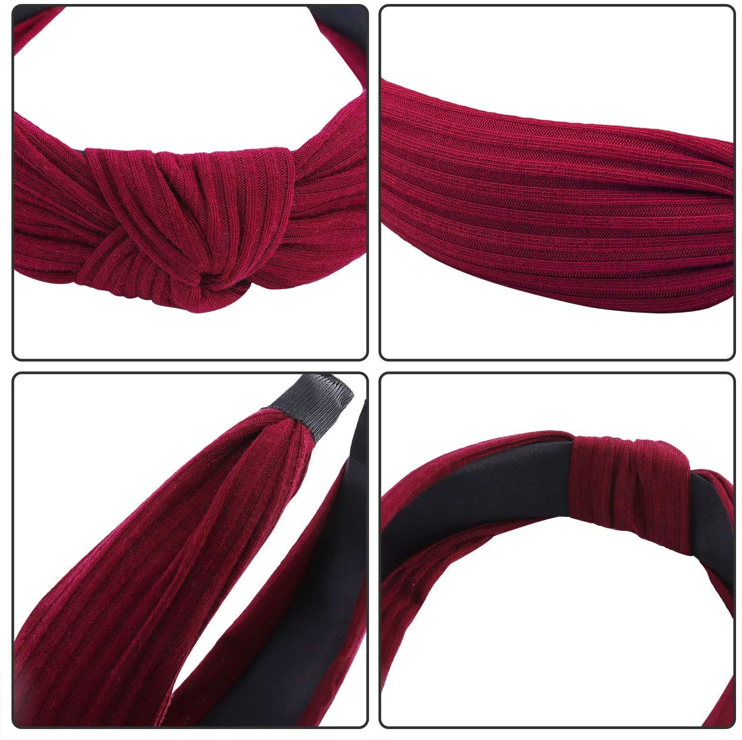Windy5 - Elegante fascia per capelli da donna con nodi rossi, elegante e grande giallo. 4 cm