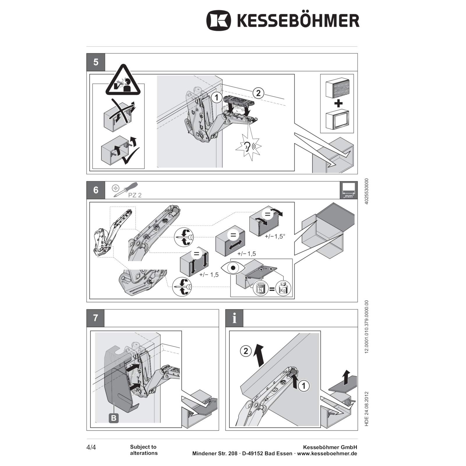 SO-TECH® Herraje para puertas elevables muebles de la cocina FREEflap mini - Tipo C Altura del frente200-450 mm / 2,7