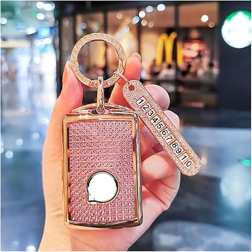 Miniatura 5 de Funda para llave de automóvil compatible con Volvo XC40 XC60 S60 S90 XC90 V60 V90 T5 T6 T8 Polestar1 2 accesorios de llavero (color A estilo rosa)