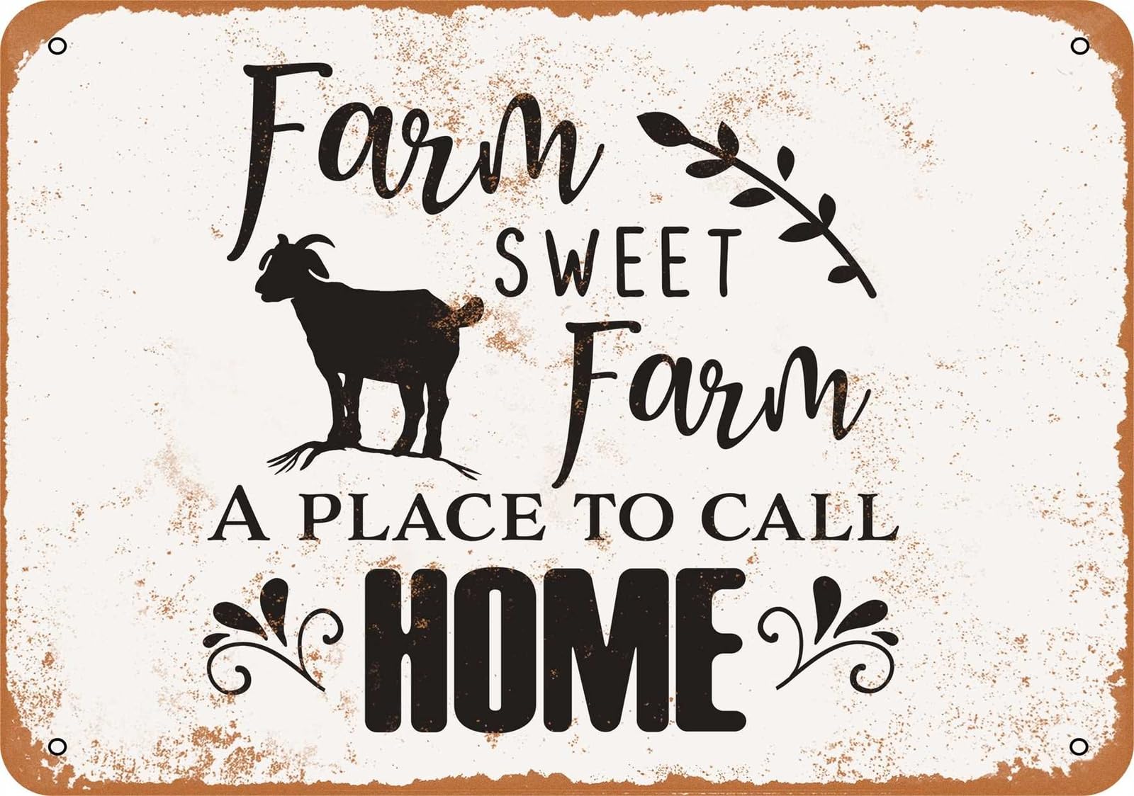 Miaomansenstore Metal Sign - Farm Sweet Farm, A Place To Call Home - Vintage Look Home Decor