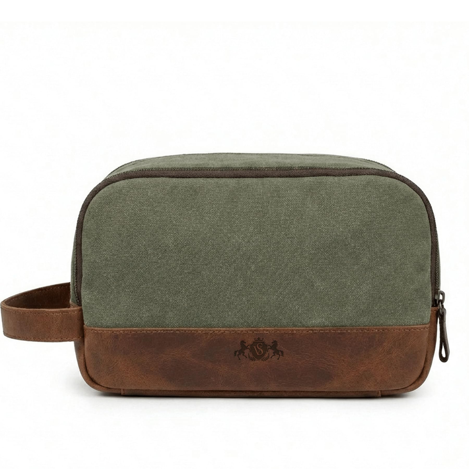 SID & VAIN® borsa toiletry vera pelle BEAU borsetta necessaire Toilette pochette beauty case da Viaggio uomo donna verde prodotto artigianale