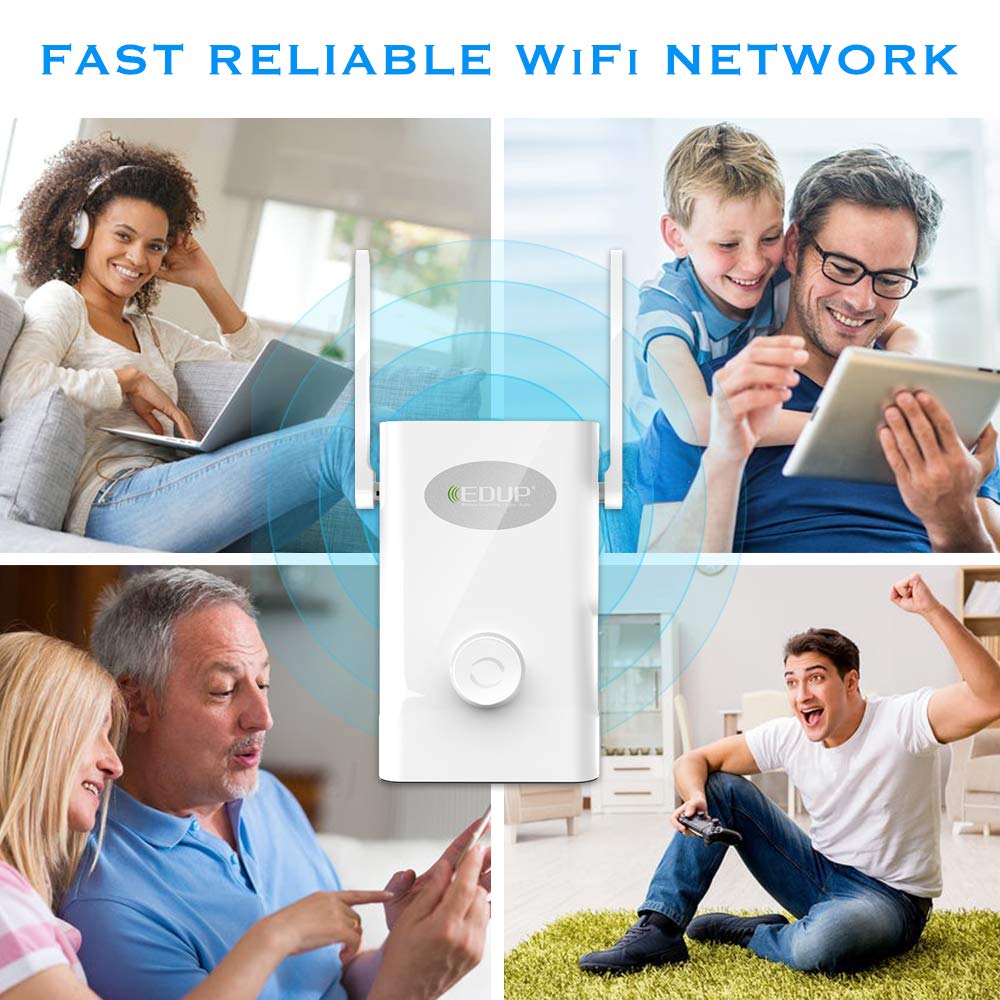 EDUP AC1200 WiFi Extender 2.4/5GHz Dual Band Wireless Booster WiFi Range Repeater Signal Amplifier to Smart Home & Alexa Devices (EP-2935)