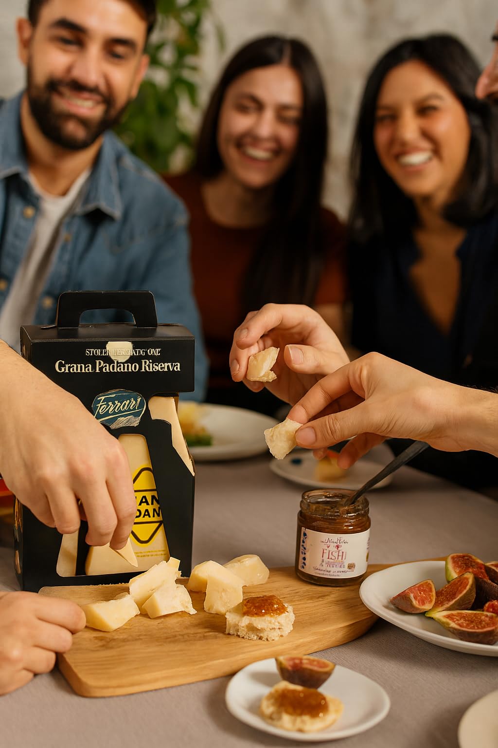 Confezione Grana Padano Riserva 250g con Confettura Extra di Fichi – Formaggio DOP Stagionato Oltre 20 Mesi – Idea Regalo Gourmet per Degustazioni, Aperitivi e Taglieri di Qualità