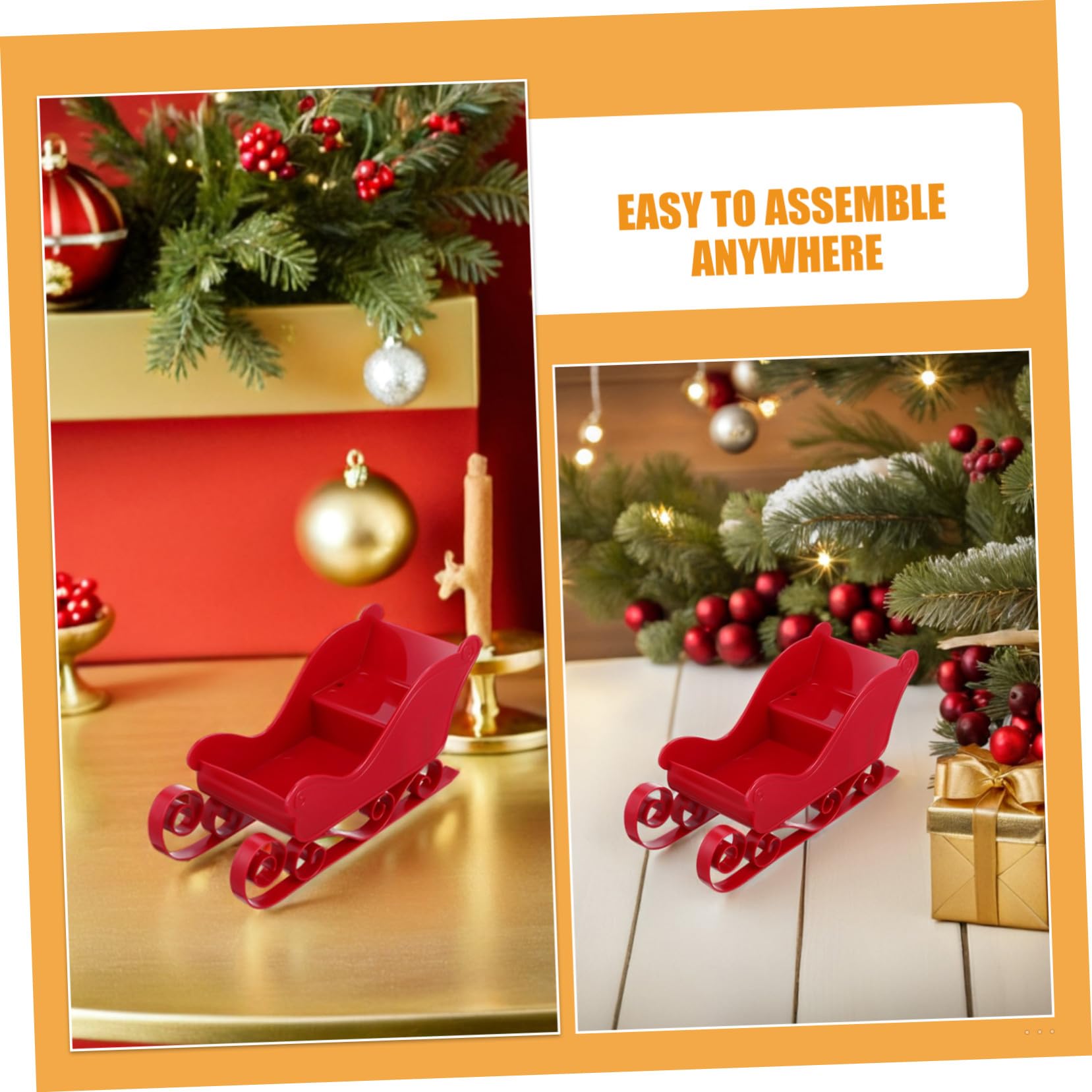 ABOOFAN 4stücke Mini Schlitten Deko aus Weihnachtsschlitten Figur für Tischdeko Weihnachtsdeko Schlitten Anhänger für Baum Dekorative für Innendekoration