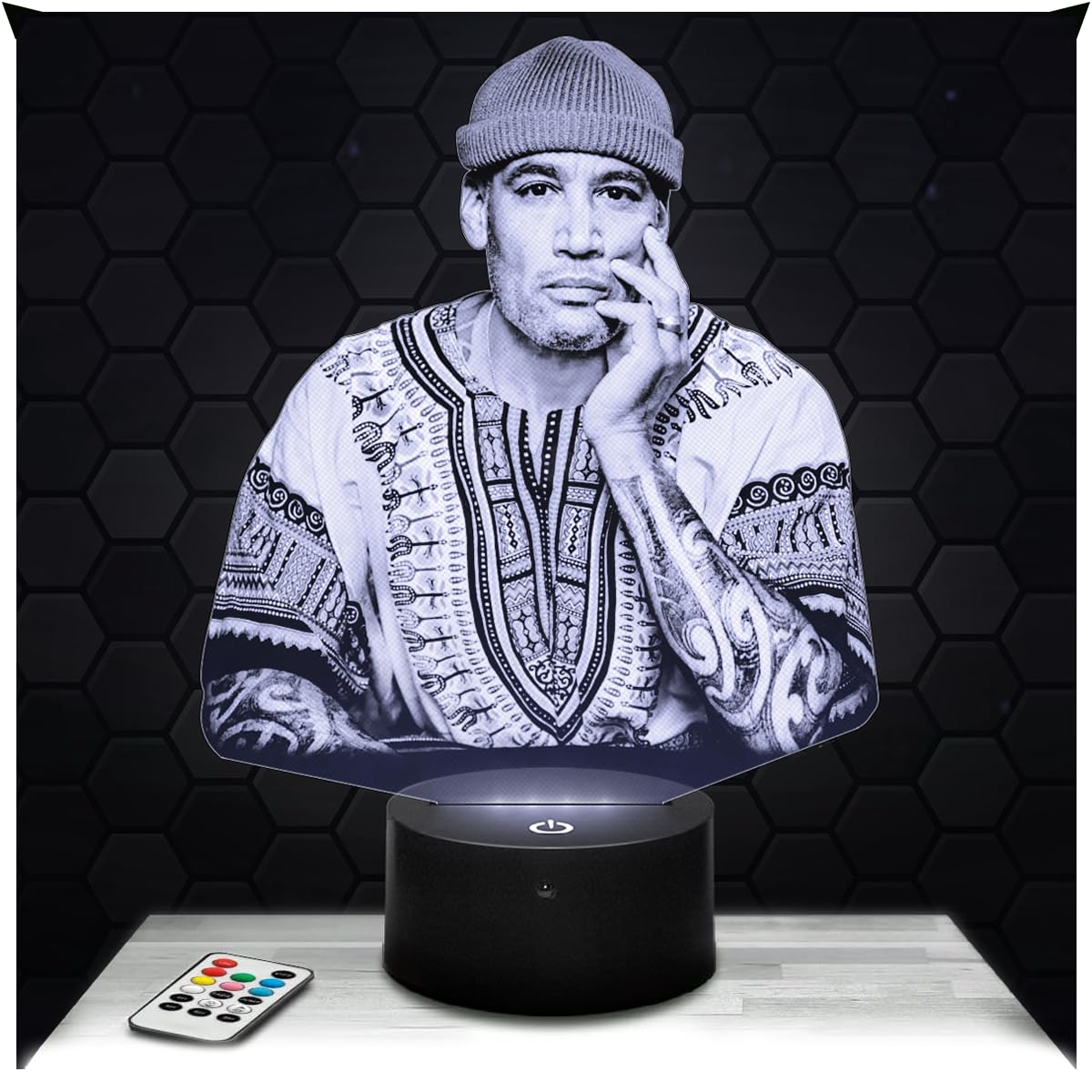 Lampephoto.fr - 3D Lamp Ben Harper American Author Composer, Touch LED Night Light, 3D Hologram Effect, Christmas Birthday Gift Idea for Men Women, Bedroom Decoration Object