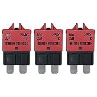 Vista 1 de Reset manual ATC/ATO - Fusible de disyuntor de 10 amperios para automóvil, barco, automóvil, camión, RV, audio, protección de batería Perfil bajo