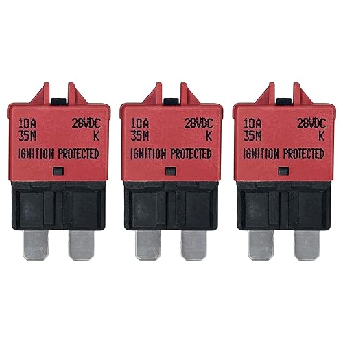 Reset manual ATCATO - Fusible de disyuntor de 10 amperios para automóvil, barco, automóvil, camión, RV, audio, protección de batería  Perfil bajo