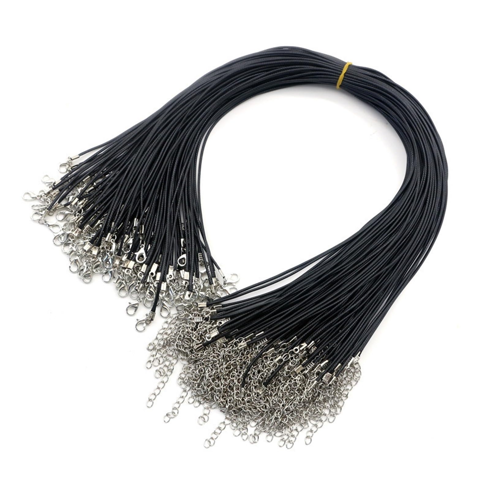 Necklace Cord 100Pcs 45cm Black Leather Braided Rope Necklaces