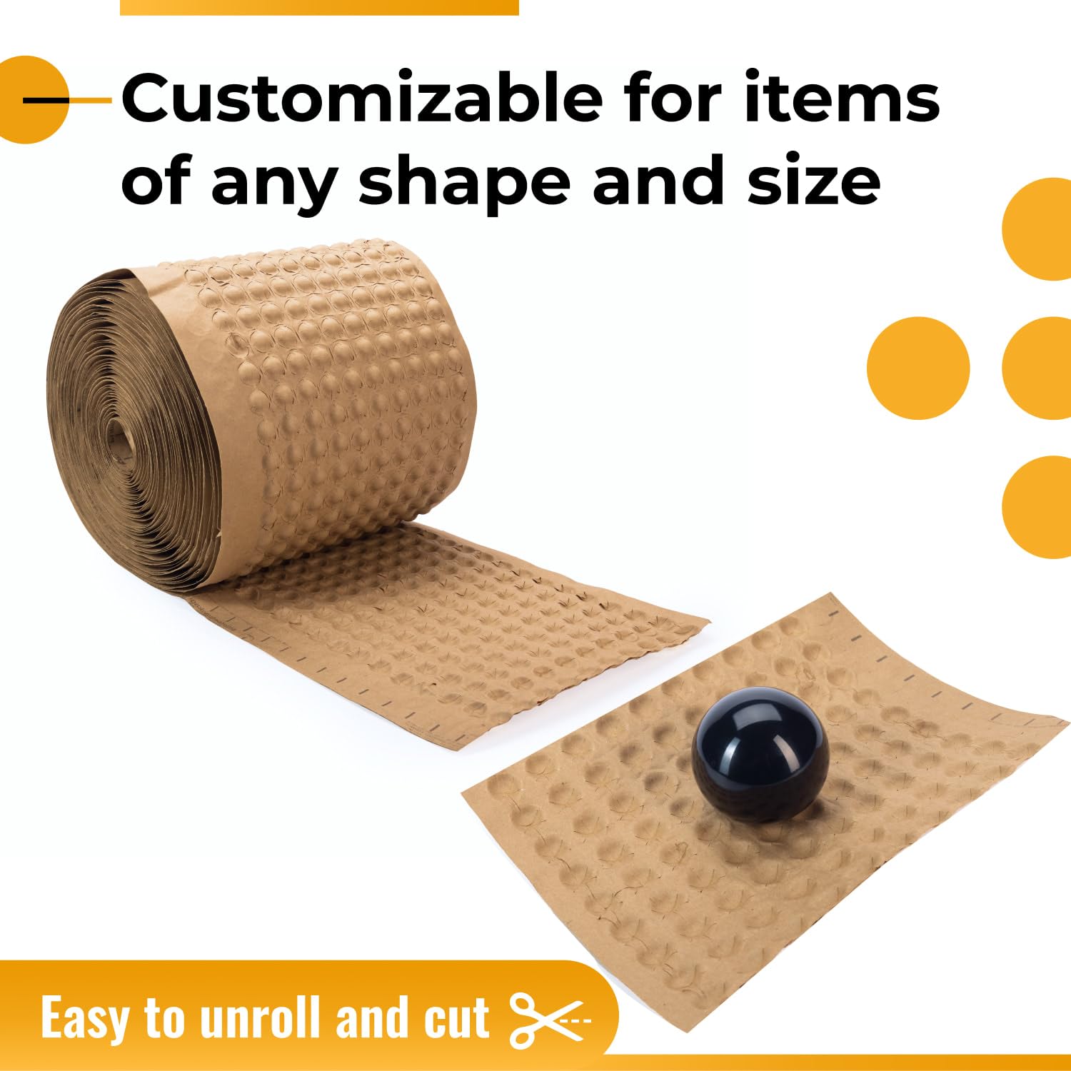 IDL Packaging Papel de 12 x 100 pies, alternativa ecológica a las burbujas de plástico, tamaño de burbuja de 3/4 pulgadas, material de embalaje para mudanza, envío y almacenamiento