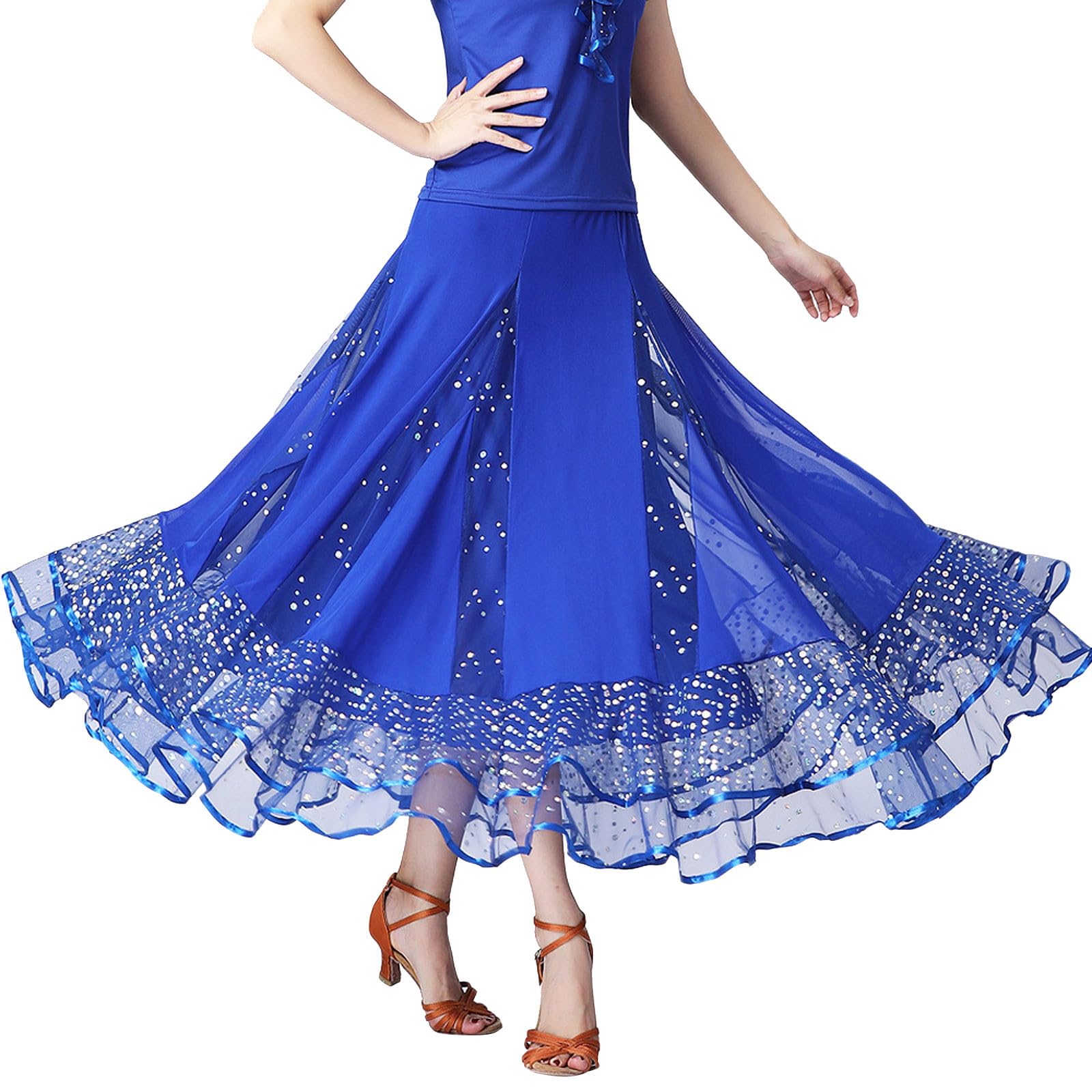 Jupe Paillettes Femme – Ample En Tulle Léger, Tutu, Lacets, Tenue De Fête, Soirée, Respirante, Unie