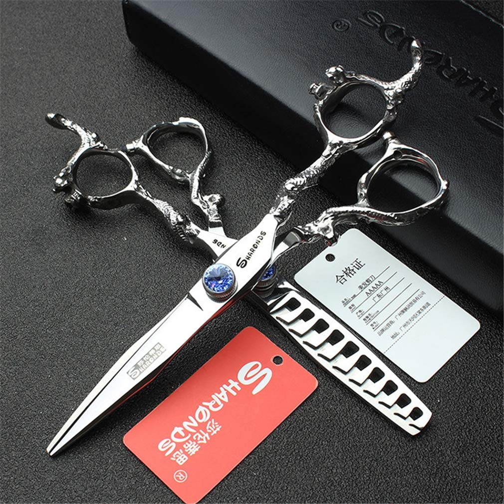 6,0-Zoll-Berufshaar-Ausschnitt-Scheren-Sets, Haarschere (Gerade Schere + Zahn Schere) Edelstahl Styling-Werkzeug, Für Friseurbedarf, Home Use, Salon