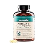NatureWise Extra-Strength Omega 3 Fish Oil Supplement - 1000mg per Serving - 600 EPA & 400 DHA and Vitamin E - Support for Heart & Brain Health - Lemon Flavor, GMO-Free - 180 Softgels[3-Month Supply]