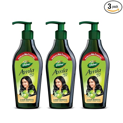 Dabur Amla Hair Oil, 550 ml (Pack of 3) | Stronger, Longer and Thicker Hair at Rs. 601