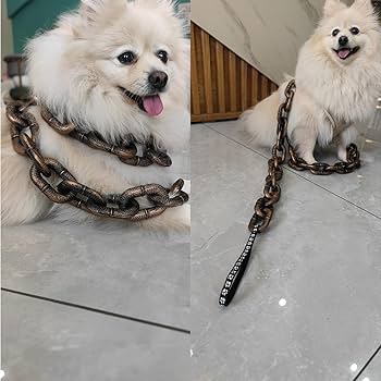 Fake Big Dog Chain Leash,Funny Dog Leash,Dog Toy,Plastic