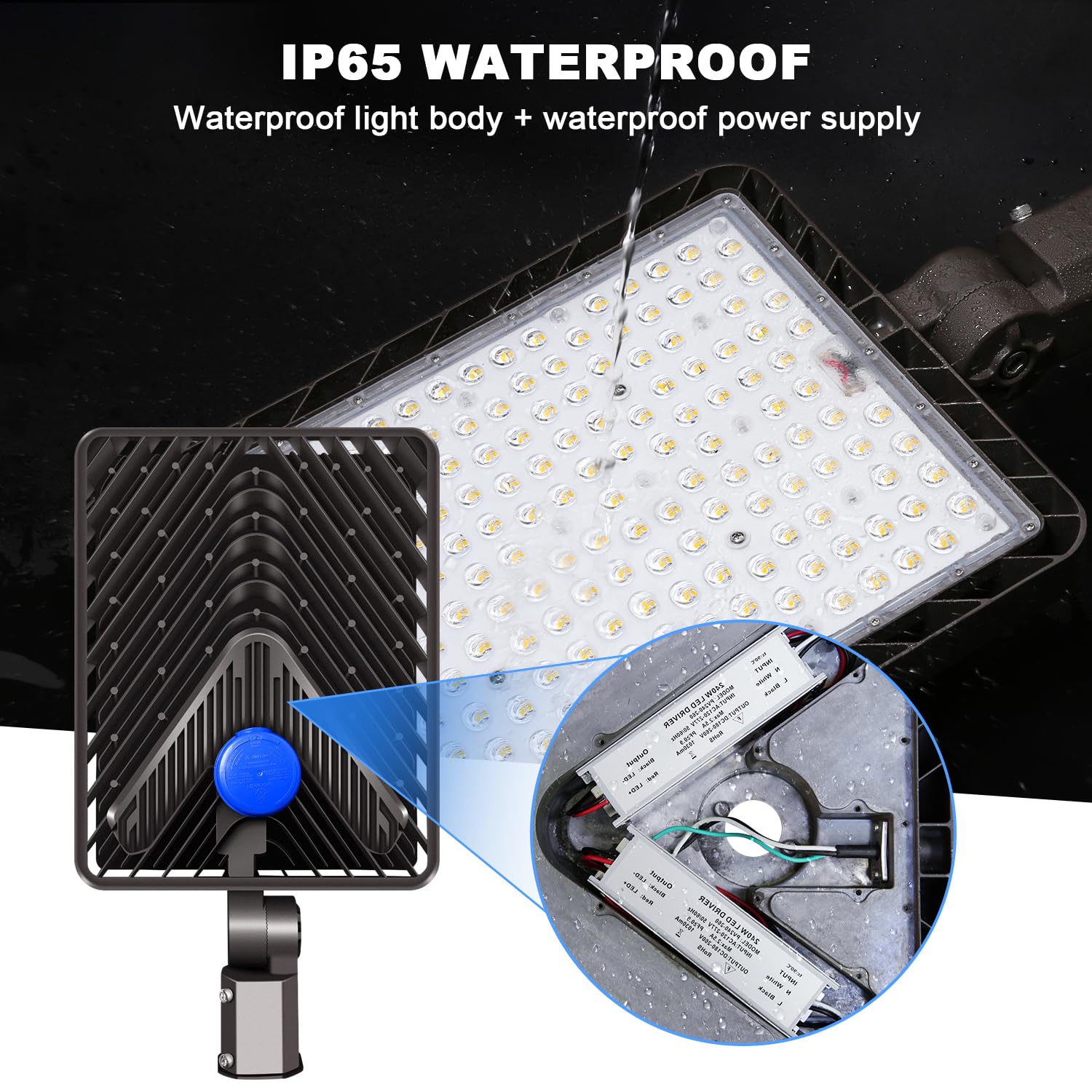 Juyace 480W LED Parking Lot Light,Slip Fitter Mount, 72000LM