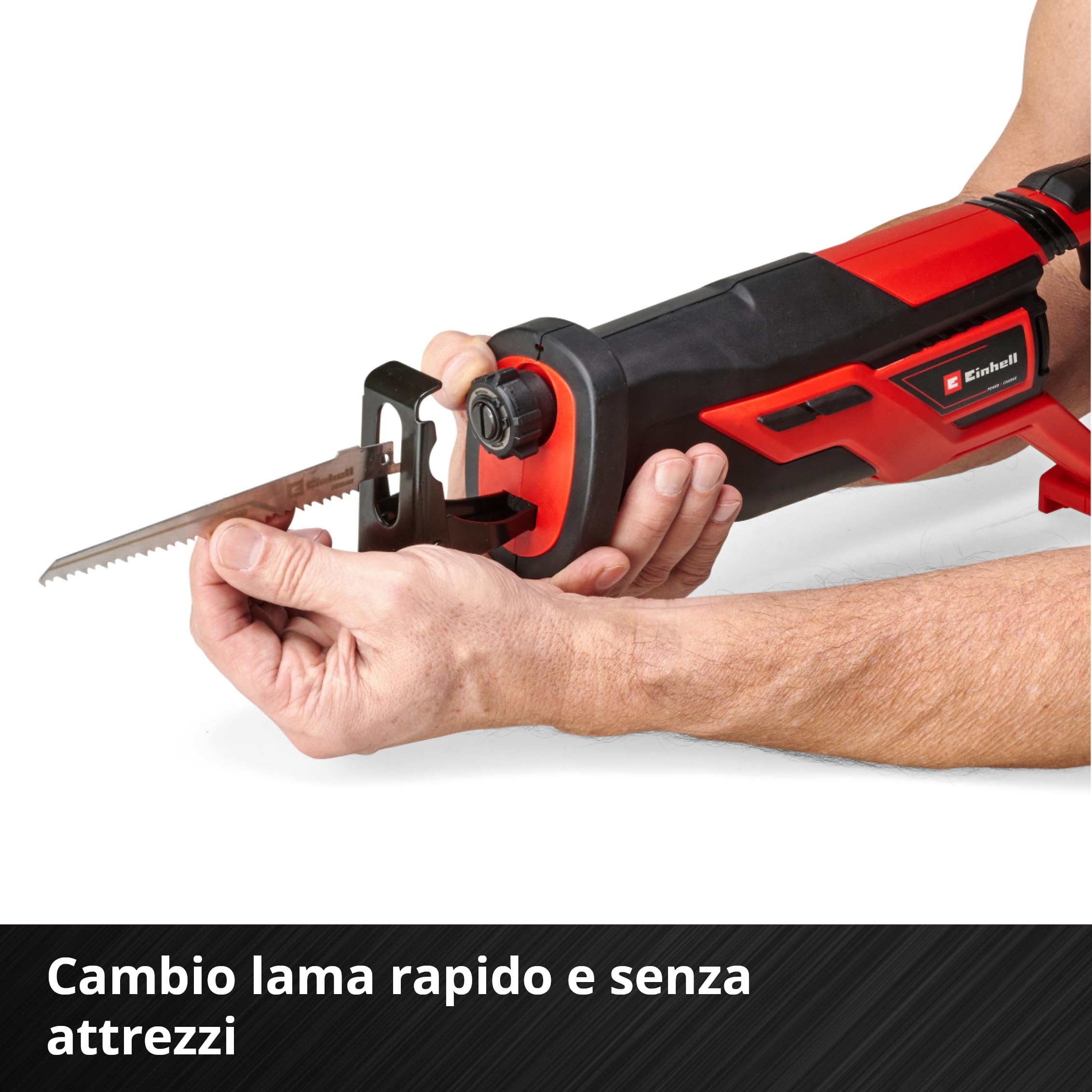 Einhell Sega universale a batteria TE-AP 18/26 Li-Solo Power X-Change (Li-Ion, 18 V, 26 mm, profondità di taglio 18 cm in legno, con lama per sega, consegna senza batteria e caricatore)