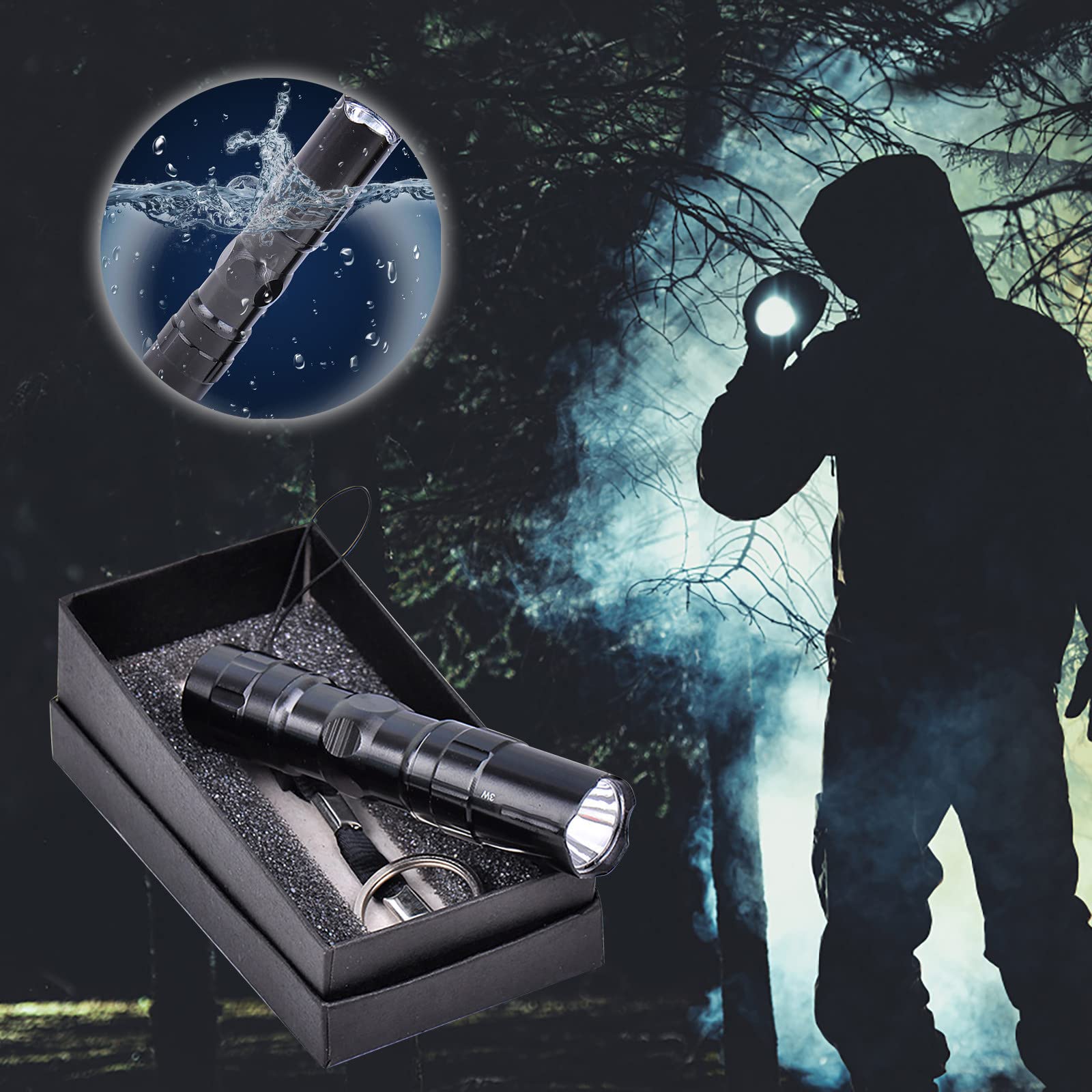 LED Lampe de Poche Gant Cadeaux pour les Hommes Père Jour Gants de Pêche en Plein Air Papa Hommes Cadeaux avec Sangle Extensible pour la Réparation de Voitures de Nuit Course Camping