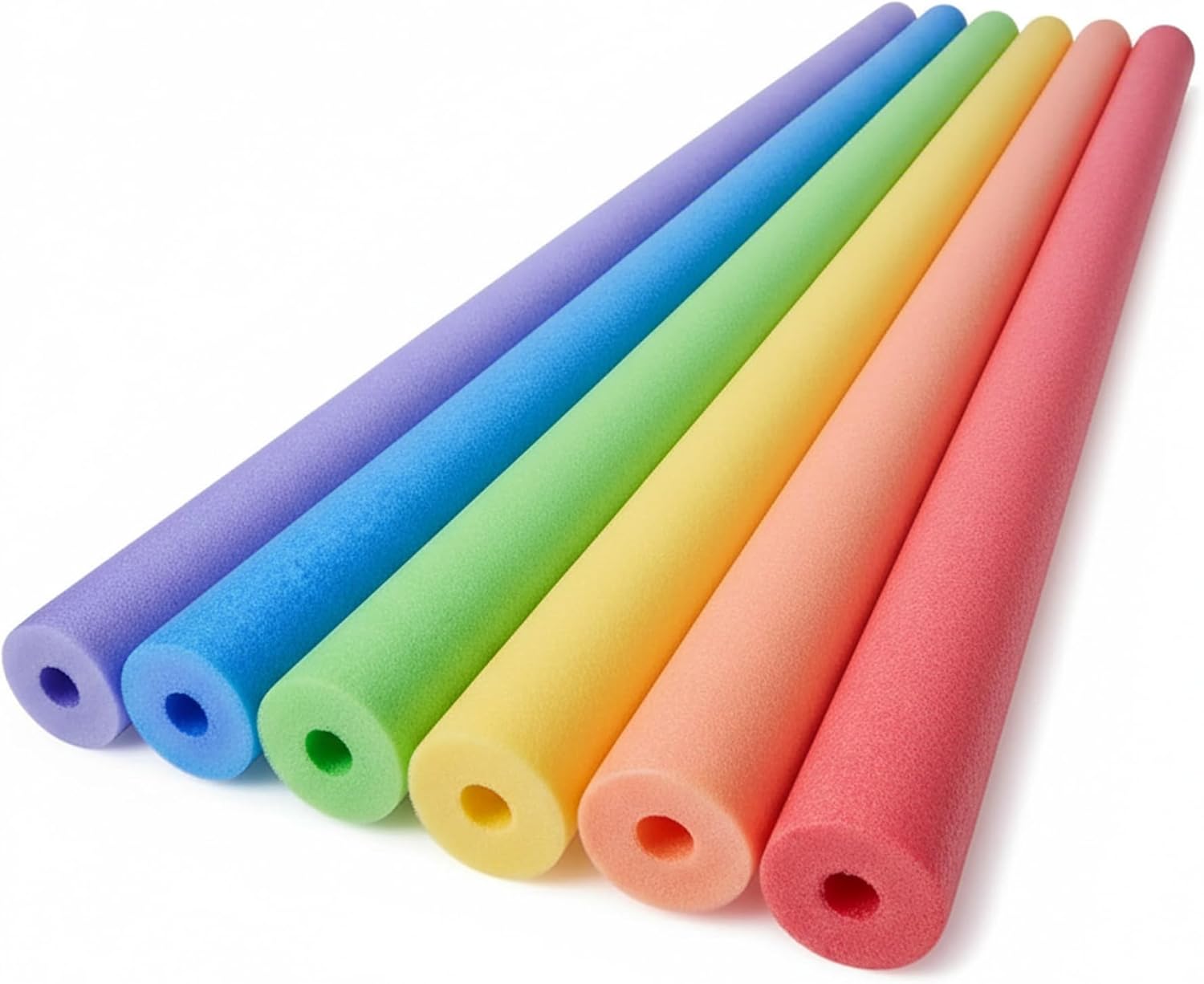 6-Pack 47.2 Inch Colorful Foam Pool Noodles for Swimming Pool & Water Play, Bright EPE Foam Floats for Kids, Adults, Family Fun, Water Games