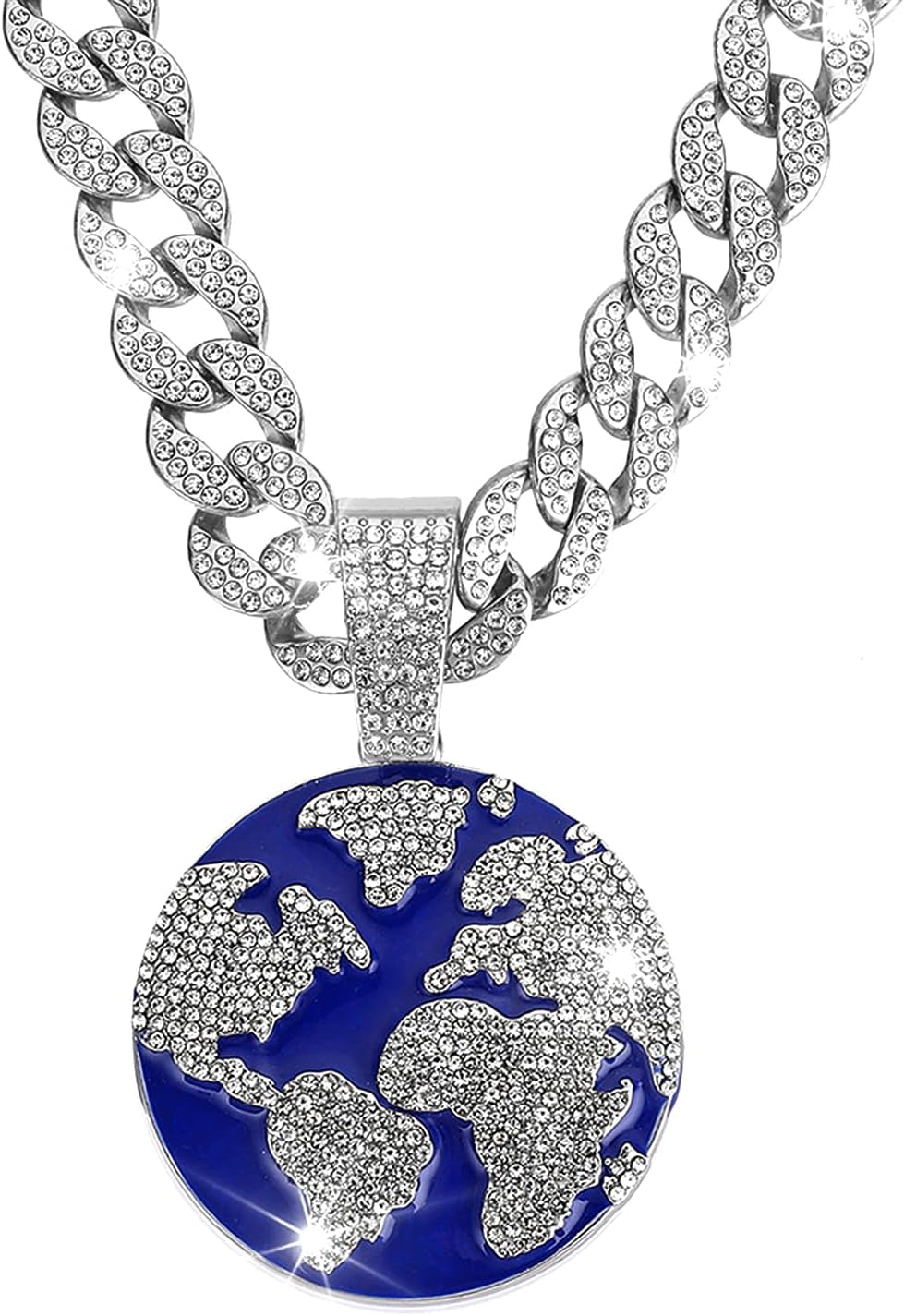 Miami Cuban Chain Ice Tiger Head Miami Cuban Link Chain Necklace - Gold/Silver Plated Cubic Zirconia Hip-Hop Jewelry Gift For Men