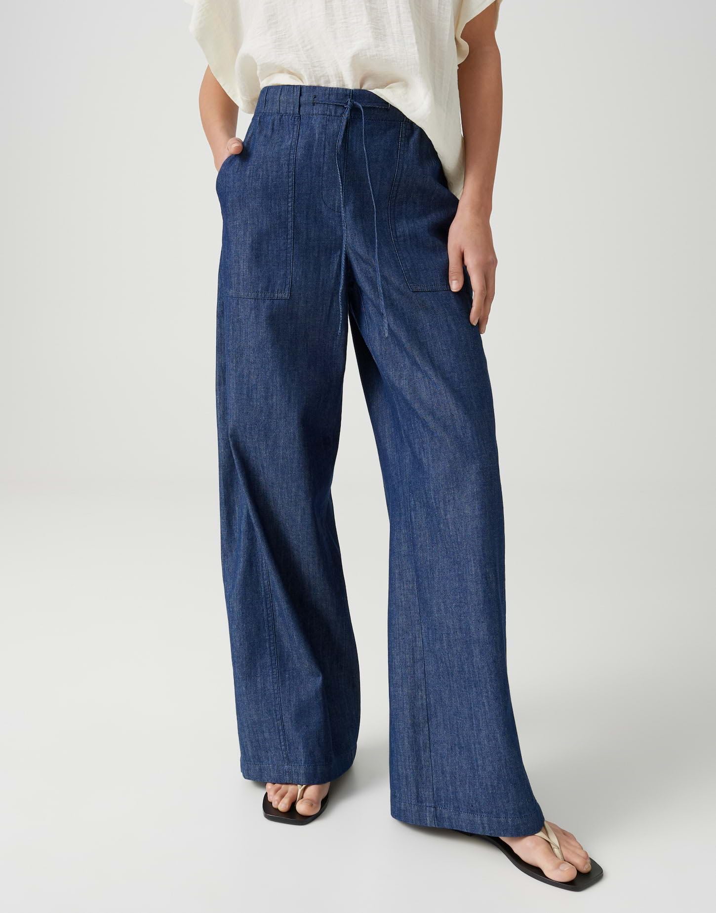 OPUS Damen Wide Leg Pants | MELANE LINE Wide Leg Pants aus Chambray in Denim Optik