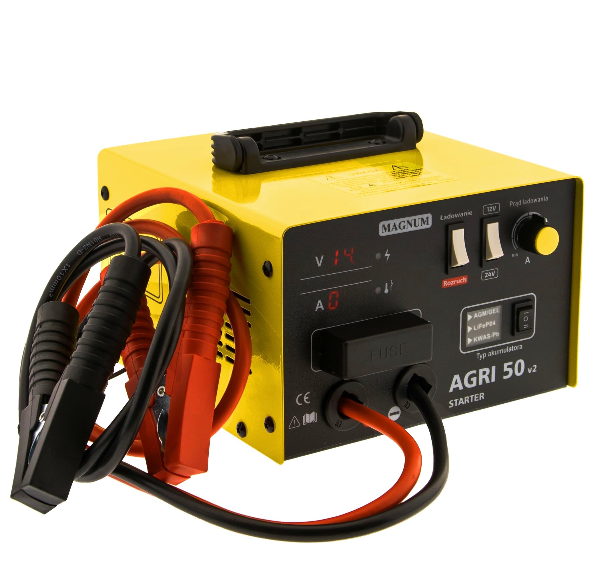 Magnum AGRI 50 v2 Starter – Caricabatterie con avviamento 12 V/24 V 50 A Booster per auto, camion, trattore – AGM, gel, LiFePO4 & Wet compatibile con Bestsalden.de
