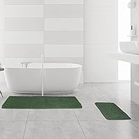 Vista 343 de Yeaban Juego de alfombras de baño verde manzana 2 piezas (20" x 32" y 17" x 24"), tapetes de baño de felpilla gruesa Alfombras de baño absorbentes