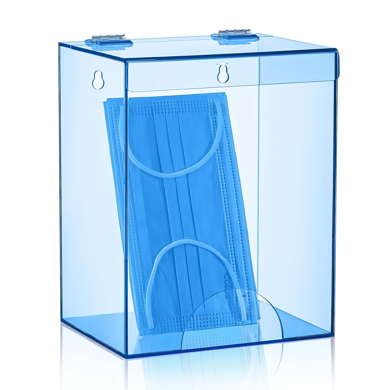 Kathfly 1 Pcs Acrylic Dispenser for Hairnet, Emesis Bags, Wall Mount Clear Acrylic Face Mask Holder for Beard Nets, Safety Glasses, Shoe Covers
