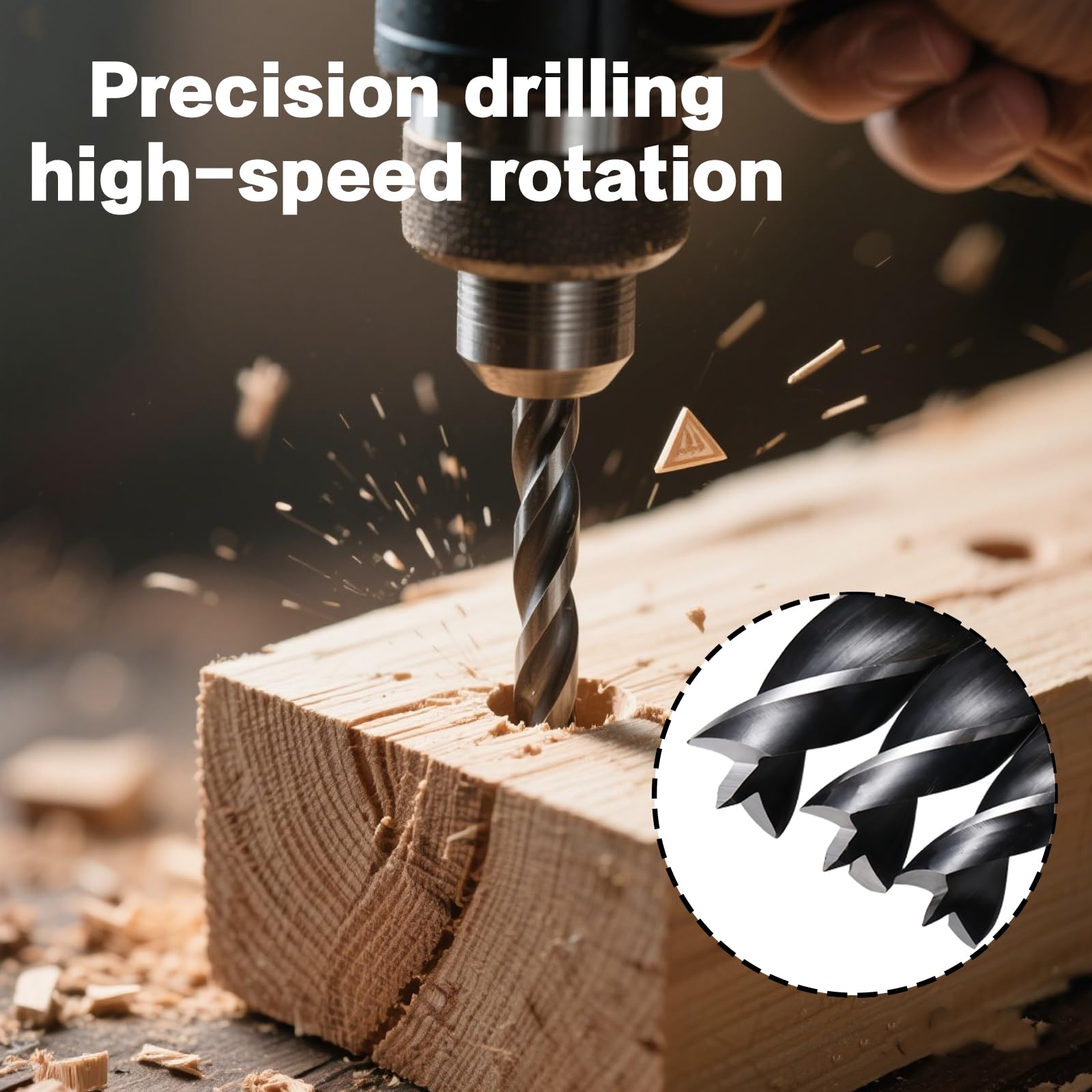10 PCS Punte da Trapano per Legno 3mm, Punte per Legno, Set Professionale con Punta Elicoidale per Foratura Precisa di Legno, Plastica e Gomma