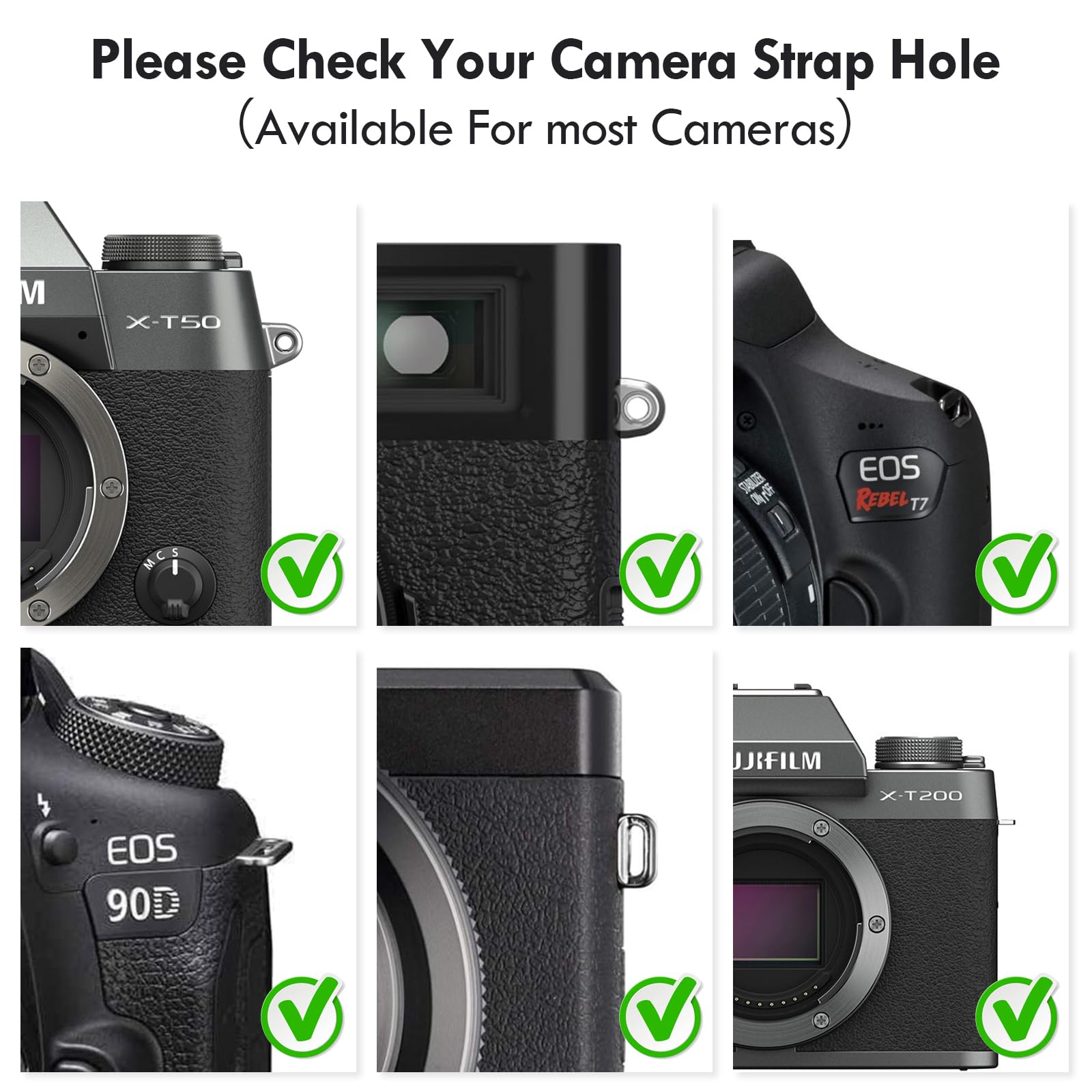VOVMOEYA Camera Neck Strap,X-T50 body strap PU Shoulder Adjustable Strap for photographers for Fujifilm/for Nikon/for Canon/for Sony/for Minolta/for Panasonic/SLR/DSLR Cameras Texture-Grass Green - Image 2