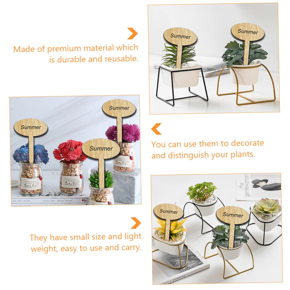 Abaodam 100pièces Étiquettes De Jardin Marqueurs De Plantes Pour Décoration De Jardin Et Projets Étiquettes Reutilisables Élégantes Pour Petits Pots