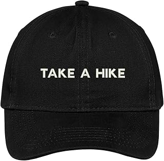 Trendy Apparel Shop Take A Hike Embroidered Brushed Cotton Adjustable Cap Dad Hat - Black