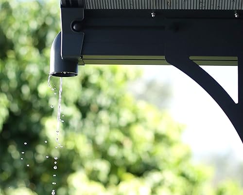 Miniatura 7 de Palram - Cenador Canopia Tuscon de 12 x 14 toldo para patio al aire libre con marco de metal de aluminio gris y techo de policarbonato bronce,