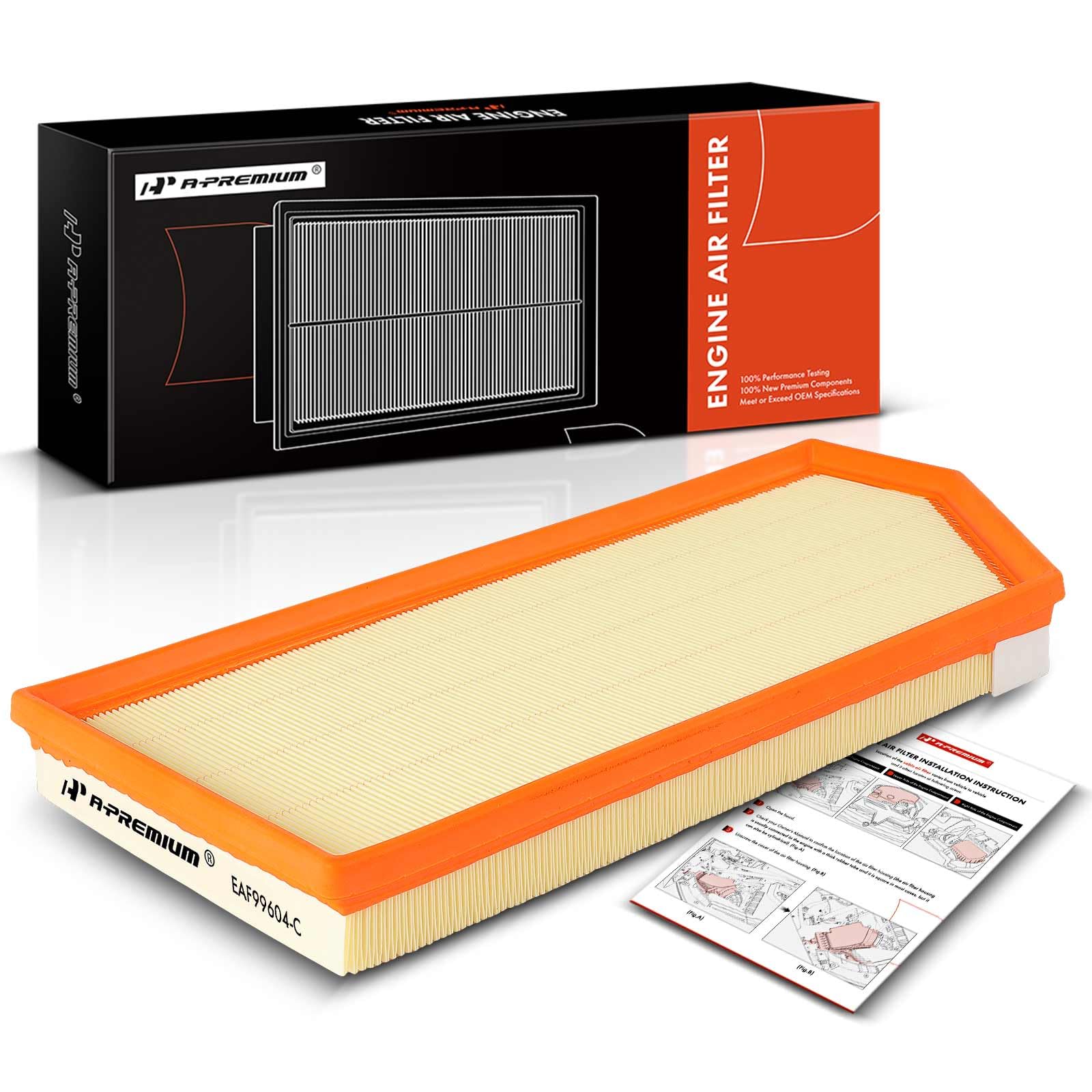 A-Premium Engine Air Filter Compatible with Mercedes-Benz E450 2021-2023, E53 AMG 2019-2022, GLE450 2020-2023, GLE53 AMG, S450L, S500, S580e, GLS450, AMG GT 43, AMG GT 53, CLS450, CLS53 AMG, 3.0L