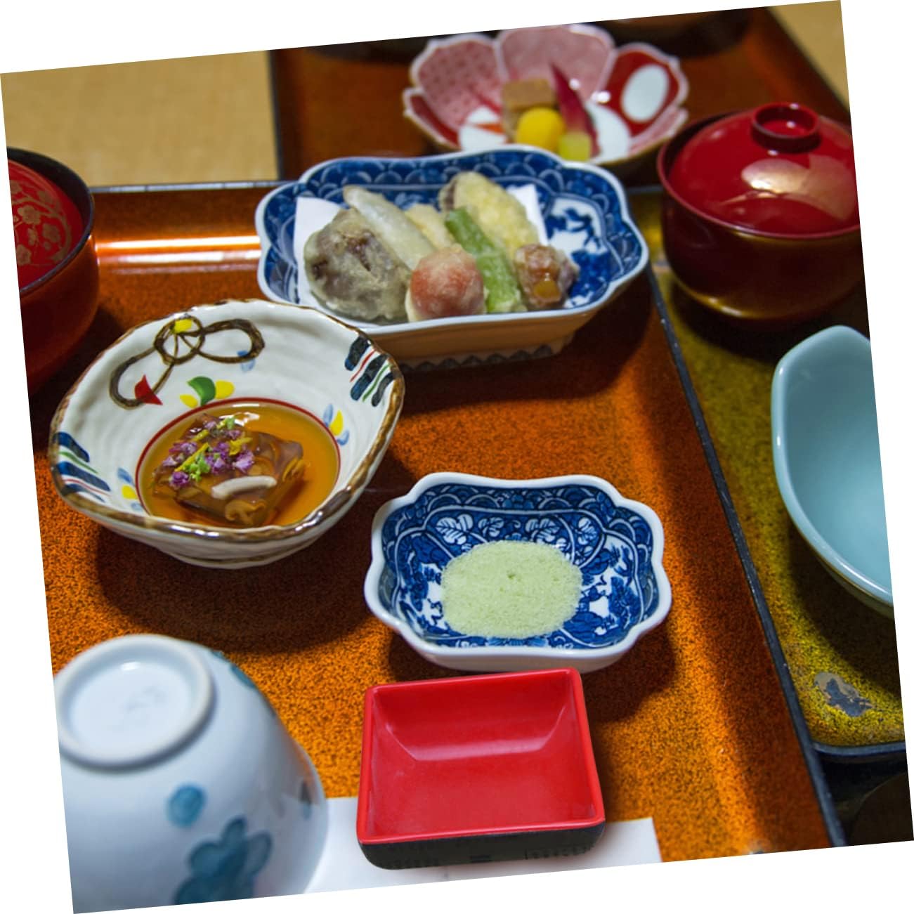 Unomor 6pcs Condiment Dish Chips and Dip Serving Bowl Dinnerware for Entertaining Sauce Dishes Soy Sauce Bowls Multi-functional Platter