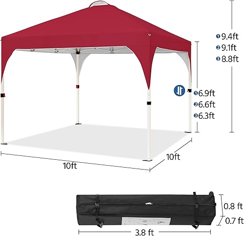 Miniatura 4 de Yaheetech Tienda de campaña desplegable de 10 x 10 pies con ventilación, tienda de campaña fácil de instalar, toldo instantáneo con bolsa con
