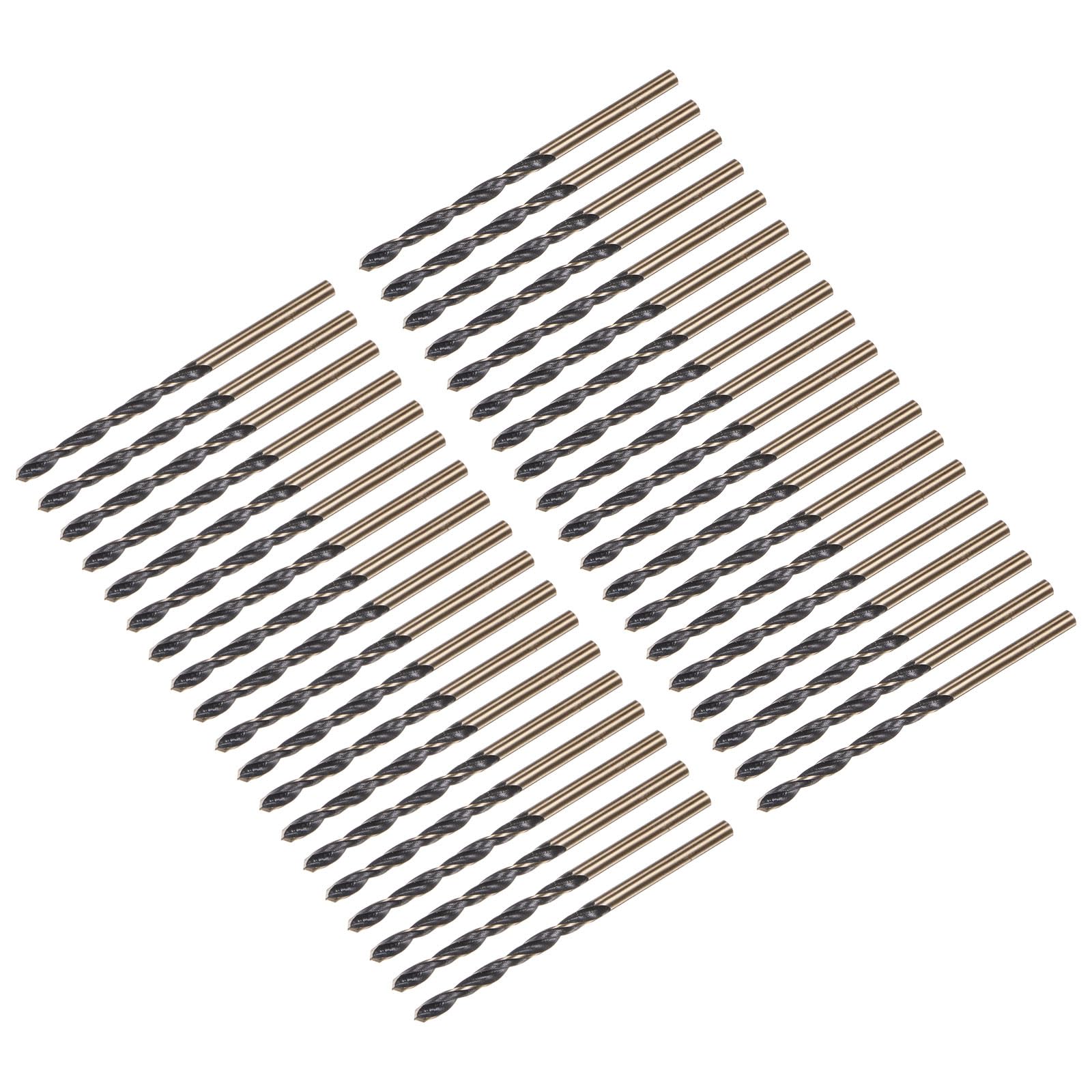 uxcell 36pcs Jobber Drill Bits 3mm (0.118") Black Nitride & Gold Titanium Coated M2 High Speed Steel (HSS) Twist Drill Bits for Stainless Steel