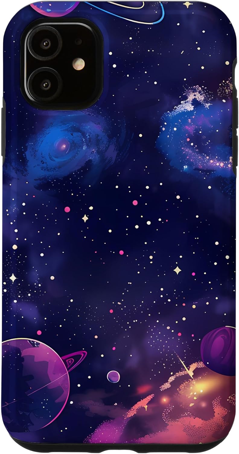 iPhone 11 Galaxy Aesthetic Phone Case with Space-Themed Pattern Case