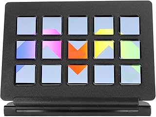 All in One Keypad for Streaming, 15 Keys Macro Keyboard Trigger Action in App Software Programmable Keyboard Studio Controller LCD Custom Keyboard for Gaming Office Work Editing PS