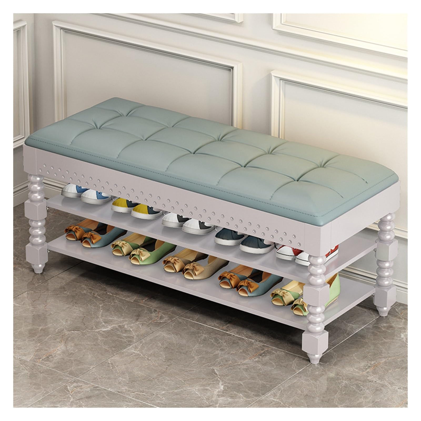 Aioneer Footstool For Front Door Entrance Shoe Changing Stool Home Entrance Can Sit Shoe Cabinet Multifunctional Storage Shoe Rack Wear Shoe Stool Outdoor Bench Shoe Bench,C L 10-E-M 80cm
