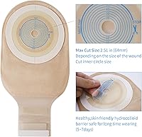 Vista 3 de 20 piezas de bolsas para colostomía Rainlotus, bolsa de ostomía de una pieza, bolsa de drenaje para el cuidado del estoma de ileostomía, corte a