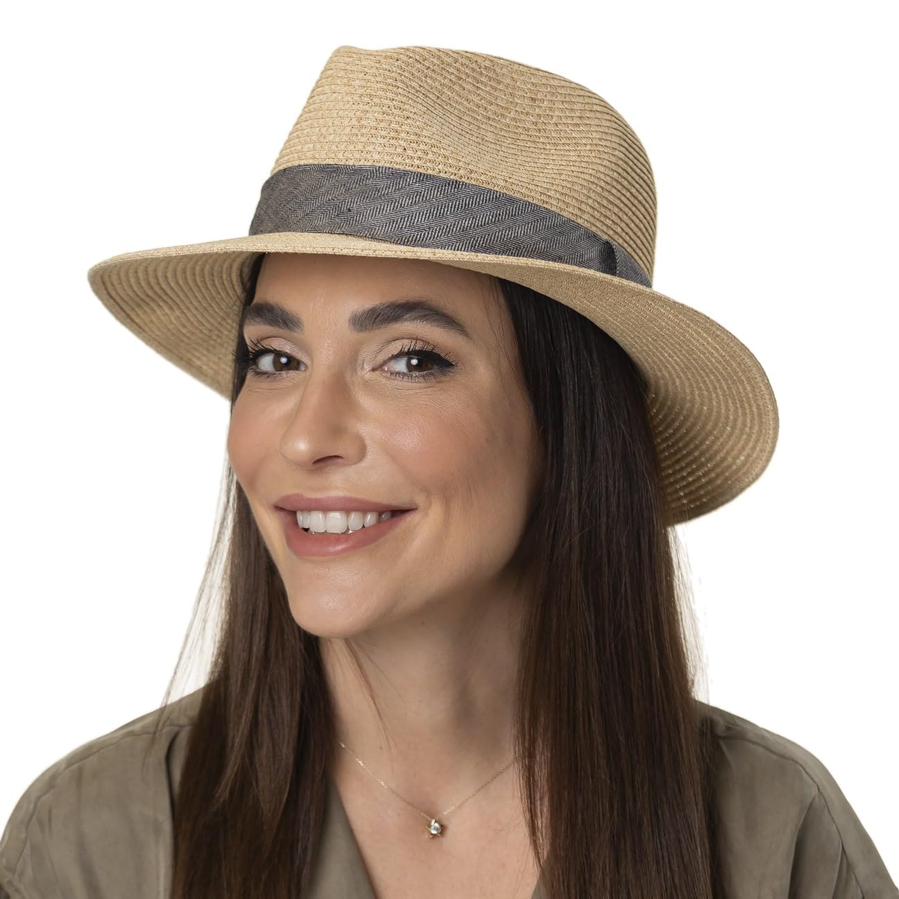 SOMBREROSHOP Nark Sombrero Traveller de Paja Toyo Banda Multicolor con Banda de Tela Unisex Primavera Verano