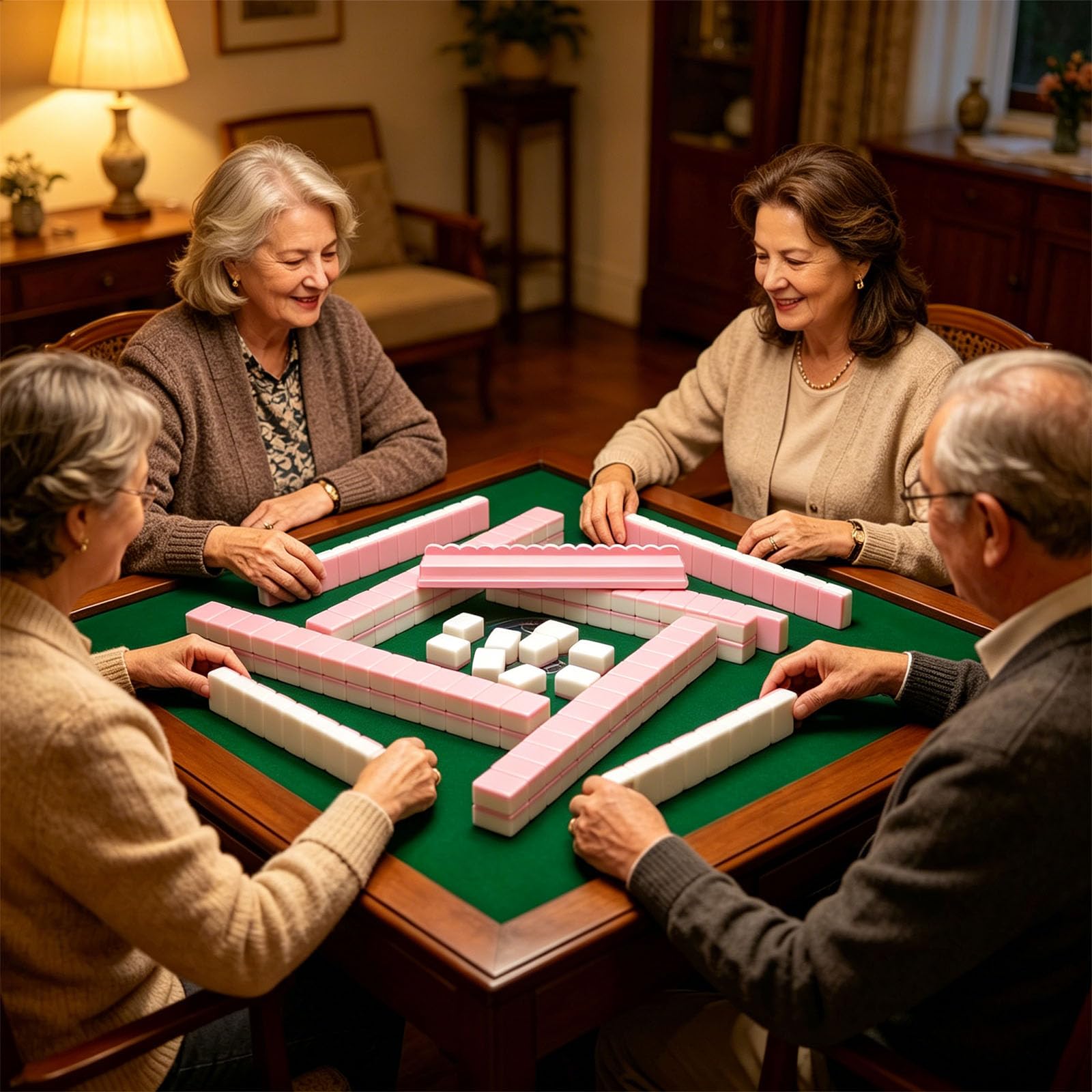 Piastrelle Mahjong dal design ergonomico, 43,2 cm, in legno, forte e semplice da mettere insieme