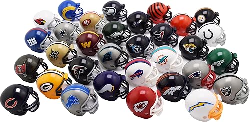 Miniatura 4 de Riddell - Juego de 32 piezas de seguimiento de casco de la NFL, cascos de tamaño chicle, todos los logotipos actuales de la NFL, nuevo juego 2023