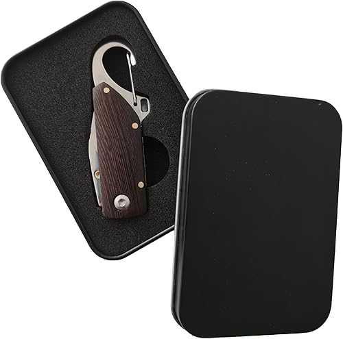 Miniatura 5 de Cuchillo de bolsillo, Hoja de pulido biselada de doble cara de acero inoxidable de 1.4 pulgadas, Apertura asistida de perno de pulgar con una sola