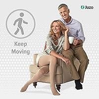 Vista 3 de Juzo Medias de compresión suaves hasta la rodilla de 20-30 mmHg con banda de silicona, punta abierta