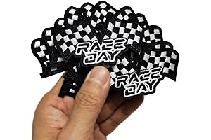 Black and White Race Day Iron On Patches