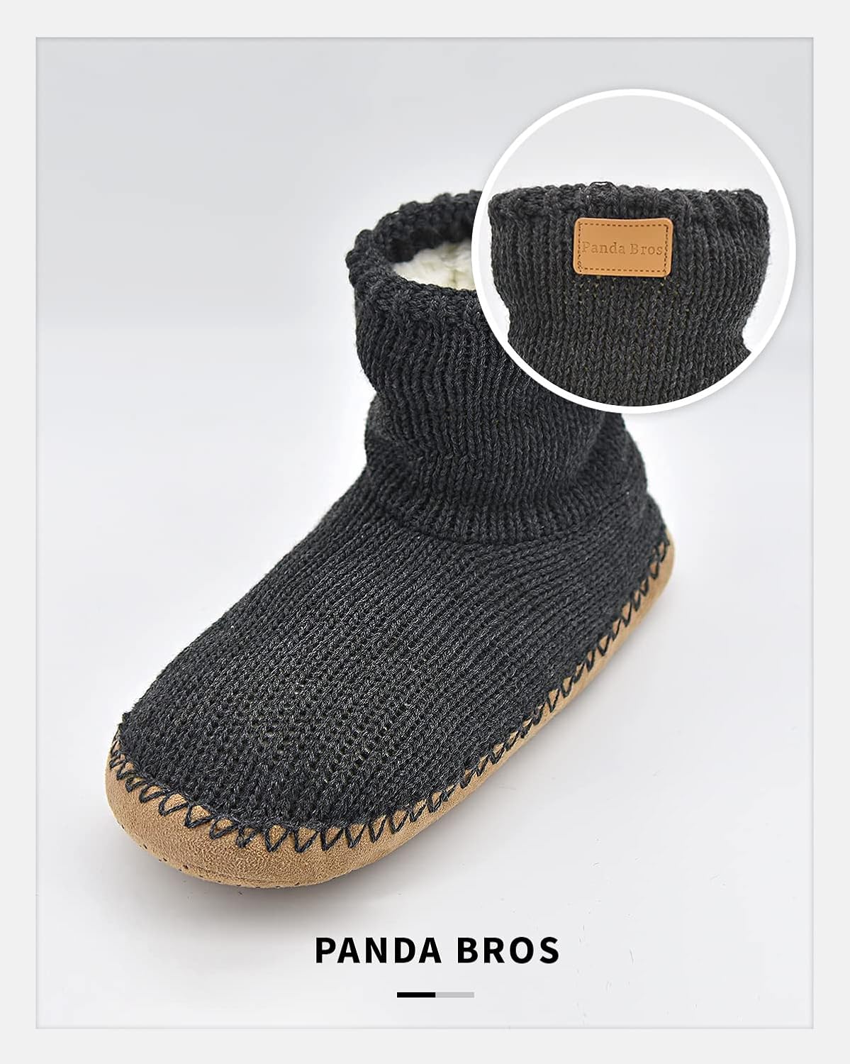 Panda Bros Slipper Socks Soft Cozy Thick House Indoor Boot Sock Shoes with Anti-Skid Bottom Soles for Men's - Image 4